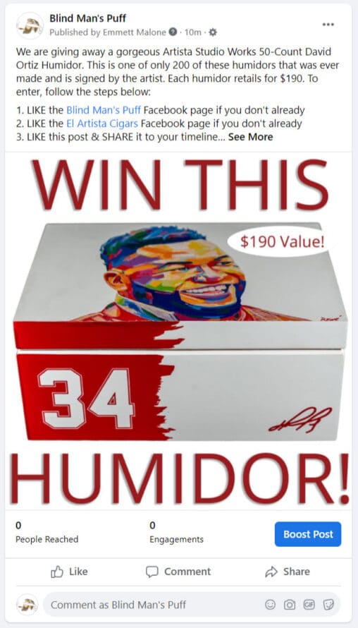 Contest: Artista Studio Works David Ortiz Humidor